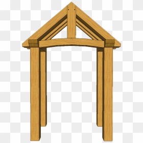 4 Post Porch King Post Truss 3d Front, HD Png Download - wood post png