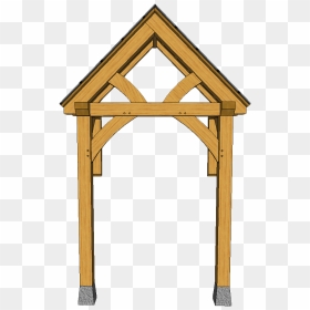 2 Post Porch A17 Curved Brace Truss With Rear Supporting - Timber Porch Truss, HD Png Download - wood post png