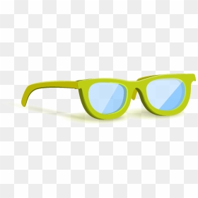 Cartoon Green Glasses Elements - Plastic, HD Png Download - glasses vector png