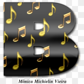 Abecedario Con Forma Notas Musicales Doradas, HD Png Download - notas musicais png