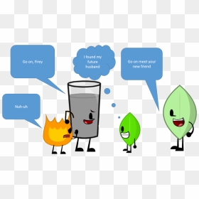 First Meeting Leafy By Darksthehedgehog - Bfdi Leafy X Firey, HD Png Download - leafy is here png