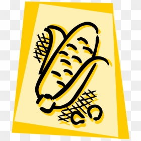 Vector Illustration Of Corn Maize Grain Plant Cob Husk - Illustration, HD Png Download - wheat vector png