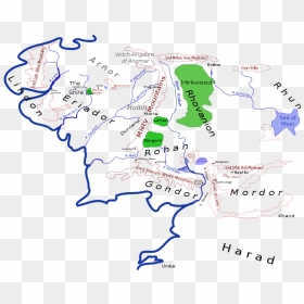 Sketch Map Of The North West Of Middle Earth At The - Map, HD Png Download - legolas png