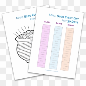 Make 100 Dollars A Day For One Month 30 Days - Paper, HD Png Download - 100 dollars png