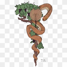 Rod Of Asclepius Art, HD Png Download - rod of asclepius png