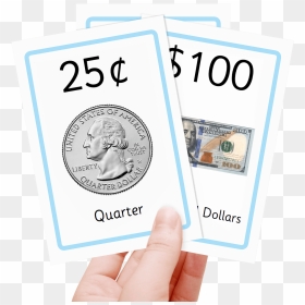 Free American Money Flash Cards - Number Flash Card For Kids, HD Png Download - 100 dollars png