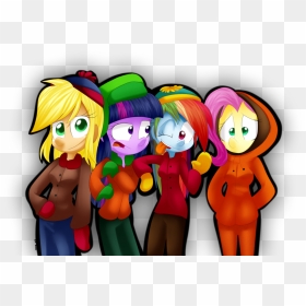 Fj-c, Crossover, Equestria Girls, Eric Cartman, Fluttershy, - Cartoon, HD Png Download - eric cartman png