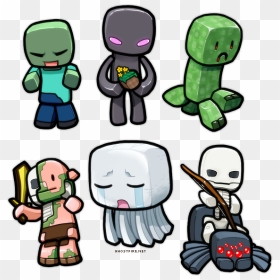 Minecraft Cartoon Drawings - Cute Minecraft Drawings, HD Png Download - minecraft herobrine png