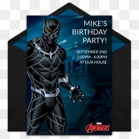 Invitaciones De Pantera Negra, HD Png Download - black panther mask png