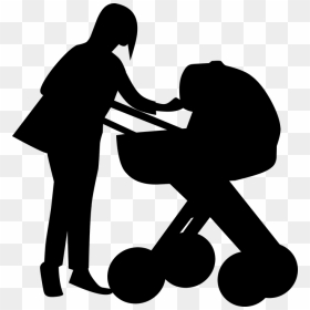 Sillouette Mother And Baby, HD Png Download - stroller png