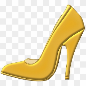 Gold Shoes Cartoon, HD Png Download - cinderella glass slipper png