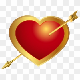 Arrow Through Heart Clipart Transparent Library Heart, HD Png Download - arrow emoji png