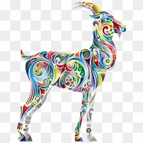 Color Vector Animal Hd Image Free Png Clipart - Multi Colored Goat, Transparent Png - goat face png
