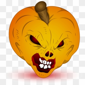 Super Angry Pumpkin Halloween Clip Arts - Transparent Evil Pumpkin, HD Png Download - cartoon pumpkin png