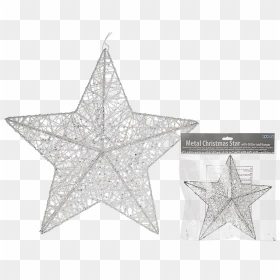 White 3d Metal Star With Glitter With Hanger - Star, HD Png Download - glitter star png