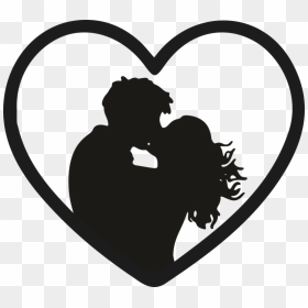 Silhouette Kissing Couple Transparent, HD Png Download - novios png
