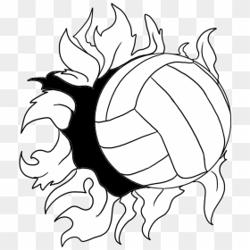 Flaming Volleyball Clipart - Cool Volleyball Clipart, HD Png Download - volleyball clipart png