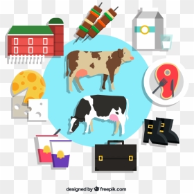Transparent Cow Vector Png - Cow Product Cartoon, Png Download - cow vector png