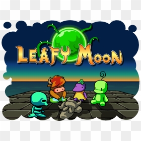 Leafy Moon - Cartoon, HD Png Download - leafy is here png