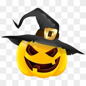 Halloween Pumpkin With Hat, HD Png Download - cartoon pumpkin png