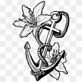 Tattoo Book White Lilies Transprent Png Free - Anchor Coloring Pages, Transparent Png - white anchor png