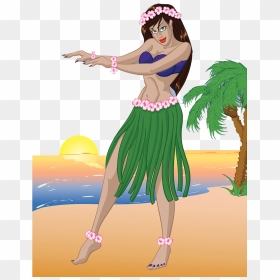 Hawaii Merrie Monarch Festival Hula Dance Illustration - Cartoon Hula Dancer, HD Png Download - hula girl png