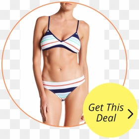 Splendid Printed Bralette Bikini Top And Hipster Bikini - Bikini, HD Png Download - kate upton png