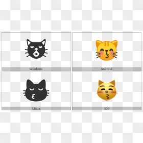 Kissing Cat Face With Closed Eyes On Various Operating, HD Png Download - closed eyes png