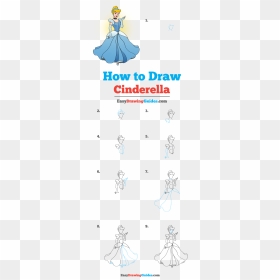 How To Draw Cinderella - Easy Drawing Of Cinderella Step By Step, HD Png Download - cinderella glass slipper png
