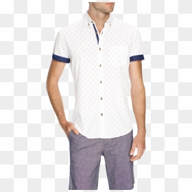 White Anchor Print Shirt - Polo Shirt, HD Png Download - white anchor png