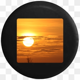 Sunrise Sunset Golden Sky And Clouds Jeep Camper Spare - Circle, HD Png Download - sunset sky png
