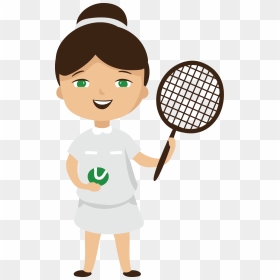 Tennis Girl Racket Illustration - Girl Playing Tennis Clipart Transparent, HD Png Download - sports equipment png
