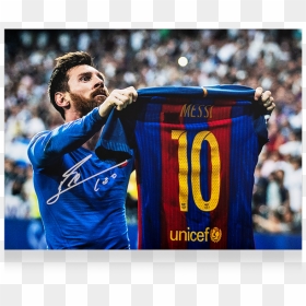 Iconic Messi Shirt Celebration, HD Png Download - messi png 2017