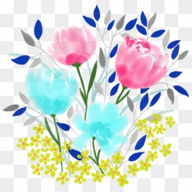 Watercolour Flowers Spring Nature Free Photo - Illustration, HD Png Download - free watercolor flowers png