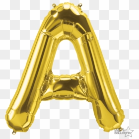 Golden Balloon A Letter, HD Png Download - gold streamers png