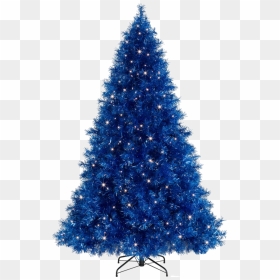 Transparent Artificial Christmas Tree Christmas Tree - Blue Tinsel Christmas Tree, HD Png Download - blue christmas ornament png