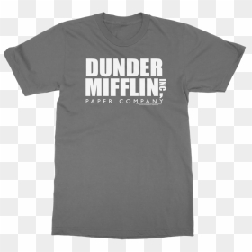 The Office "dunder Mifflin Logo - Tee Shirt Grey Hurley Shirt, HD Png Download - dunder mifflin logo png