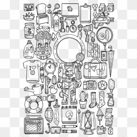 Outer Space Coloring Pages Png - Doodles In Outer Space, Transparent Png - book pages png