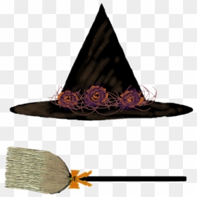 Witches Hat And Broom - Sombrero, HD Png Download - witches hat png