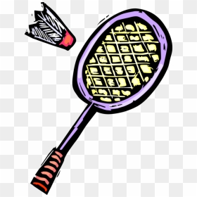 Vector Illustration Of Sport Of Badminton Racket Or - Badminton Racket Clip Art, HD Png Download - sports equipment png