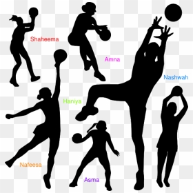 Netball Friends Good Clip - Black And White Sports Cartoon, HD Png Download - volleyball clipart png
