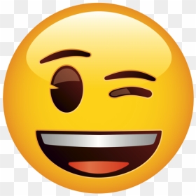 Whatsapp Smiley Face Emoji, HD Png Download - winking emoji png