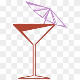 Martini Glass Vector Clip Art - Martini Glass With Umbrella Clipart, HD Png Download - martini glass silhouette png