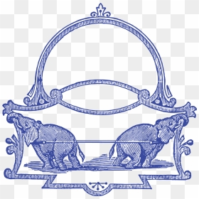 Clip Art Victorian Frame Oval Circus, HD Png Download - circus elephant png