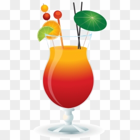 Transparent Tropical Drink Png - Cocktail Glass Clip Art, Png Download - martini glass silhouette png