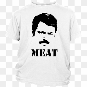 Ron Swanson Meat Youth Shirt - Ron Swanson Art, HD Png Download - ron swanson png