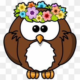 Springtime Animals And Flowers Png - Cartoon Owl, Transparent Png - spring clipart png