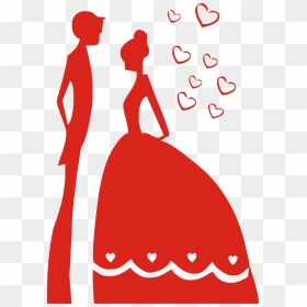 Wedding Invitation Silhouette Cartoon - Cartoon, HD Png Download - wedding silhouette png