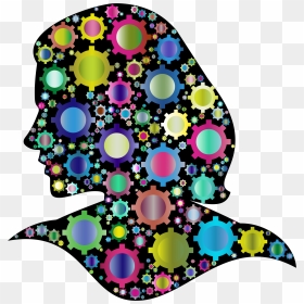 Prismatic Female Gear Head 4 Clip Arts - Head With Gear Png Icon, Transparent Png - gear silhouette png