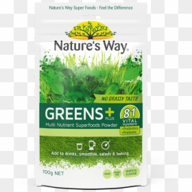 Nature's Way Superfoods Greens Plus 100g, HD Png Download - green smoothie png